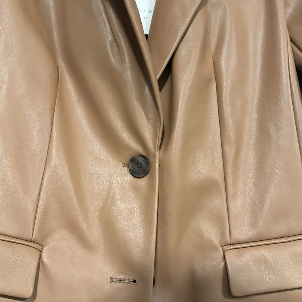 Brown leather blazer - Picture 3 of 4